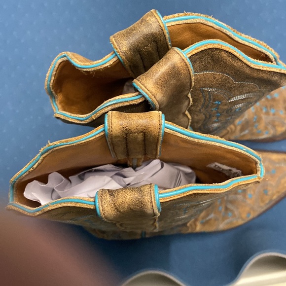 Old Gringo hand embroidered in turquoise cowgirl boots Retail 550 - Picture 6 of 8